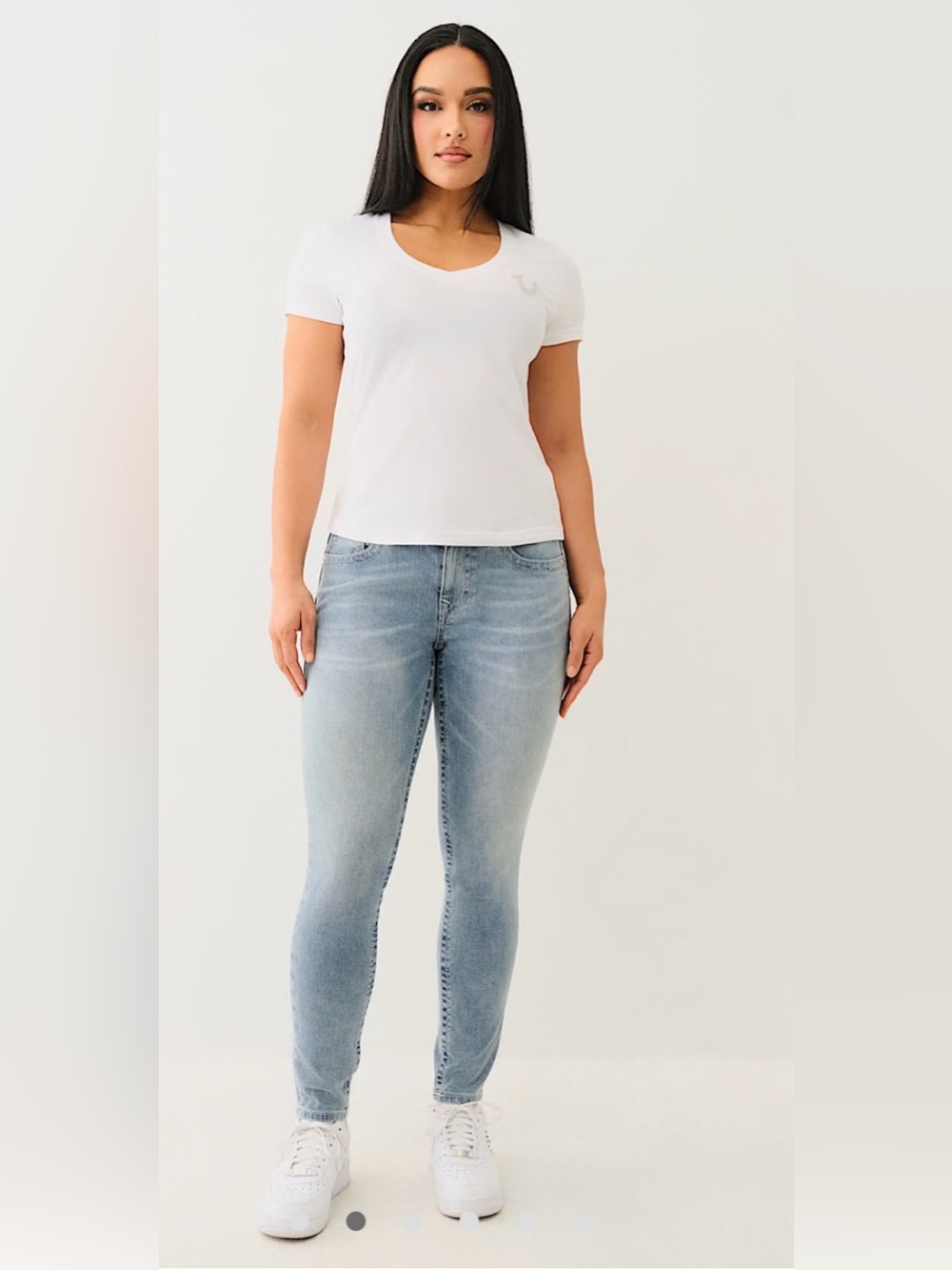 True Religion Jennie Mid Rise Curvy Skinny Jean $155 Size 33 NWT - Picture 2 of 6